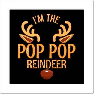 POP POP Reindeer Matching Family Christmas Posters and Art